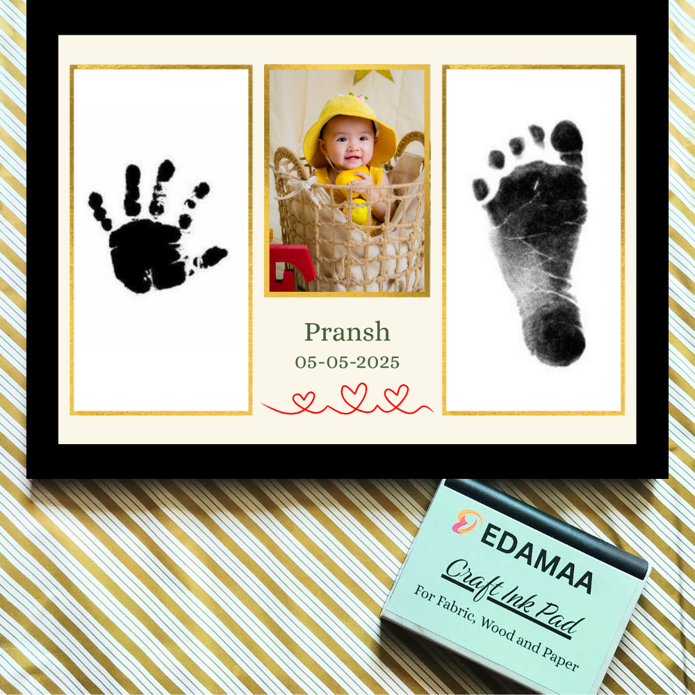 Baby Hand & Foot Impression Print Kit with Photo Frame