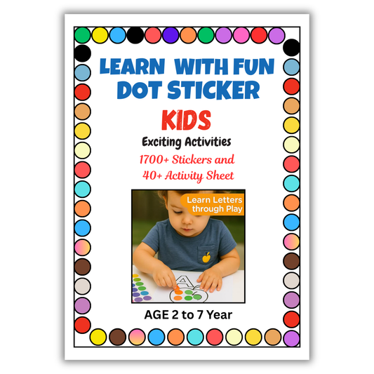 Learn With Fun Dot Stickers Kids Activity Worksheet 2 to 7 year kids