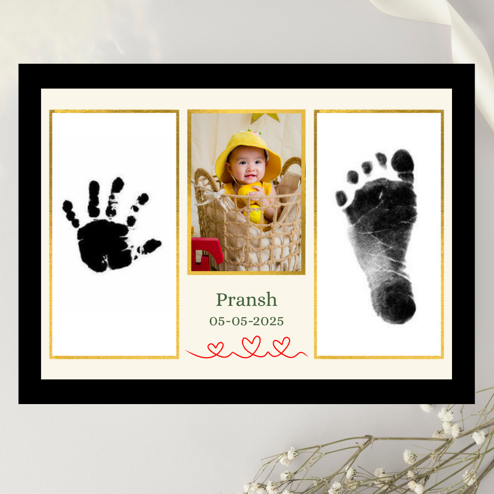 Baby Hand & Foot Impression Print Kit with Photo Frame
