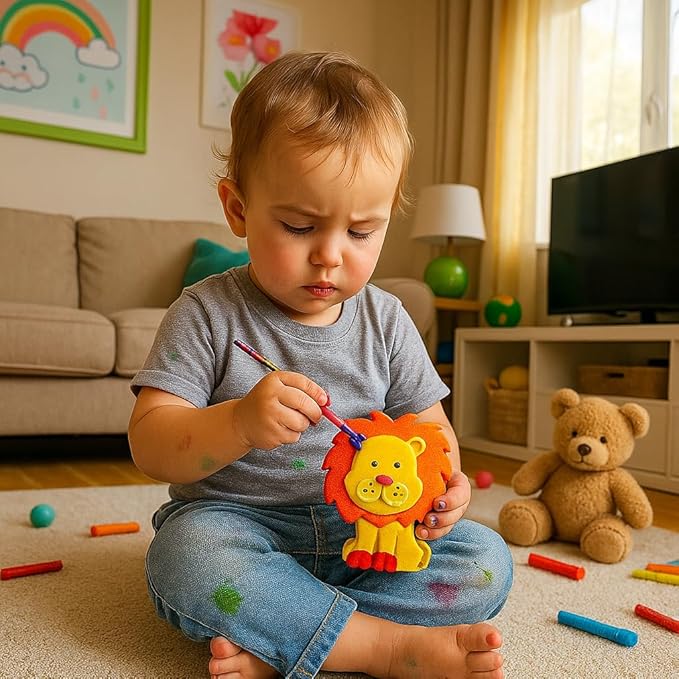 Learn With Fun DIY Coloring Kit For 4 to 10 Years Kids ( Jungle Theme )