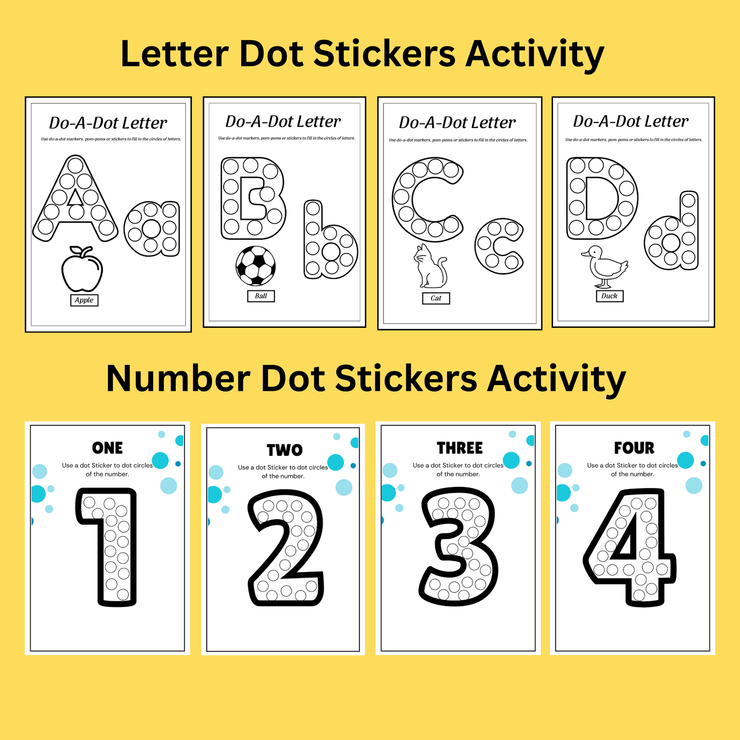 Learn With Fun Dot Stickers Kids Activity Worksheet 2 to 7 year kids