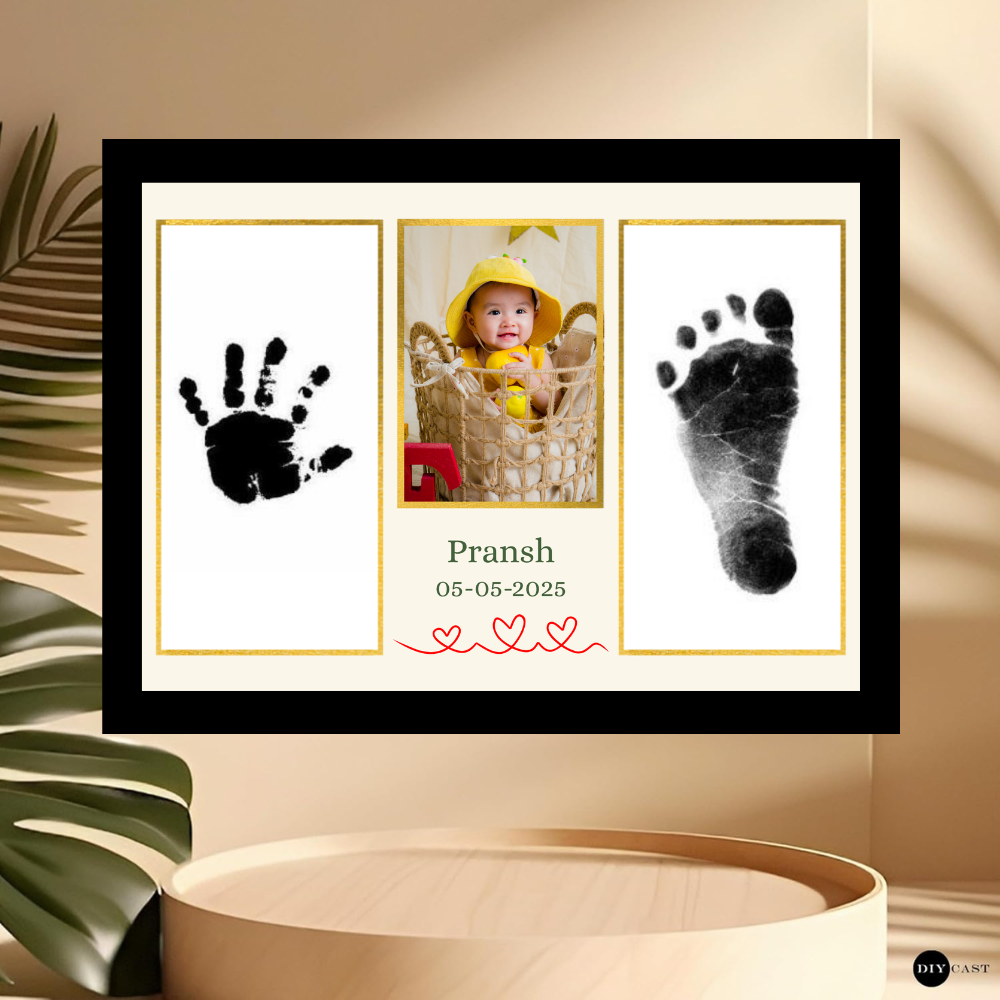 Baby Hand & Foot Impression Print Kit with Photo Frame