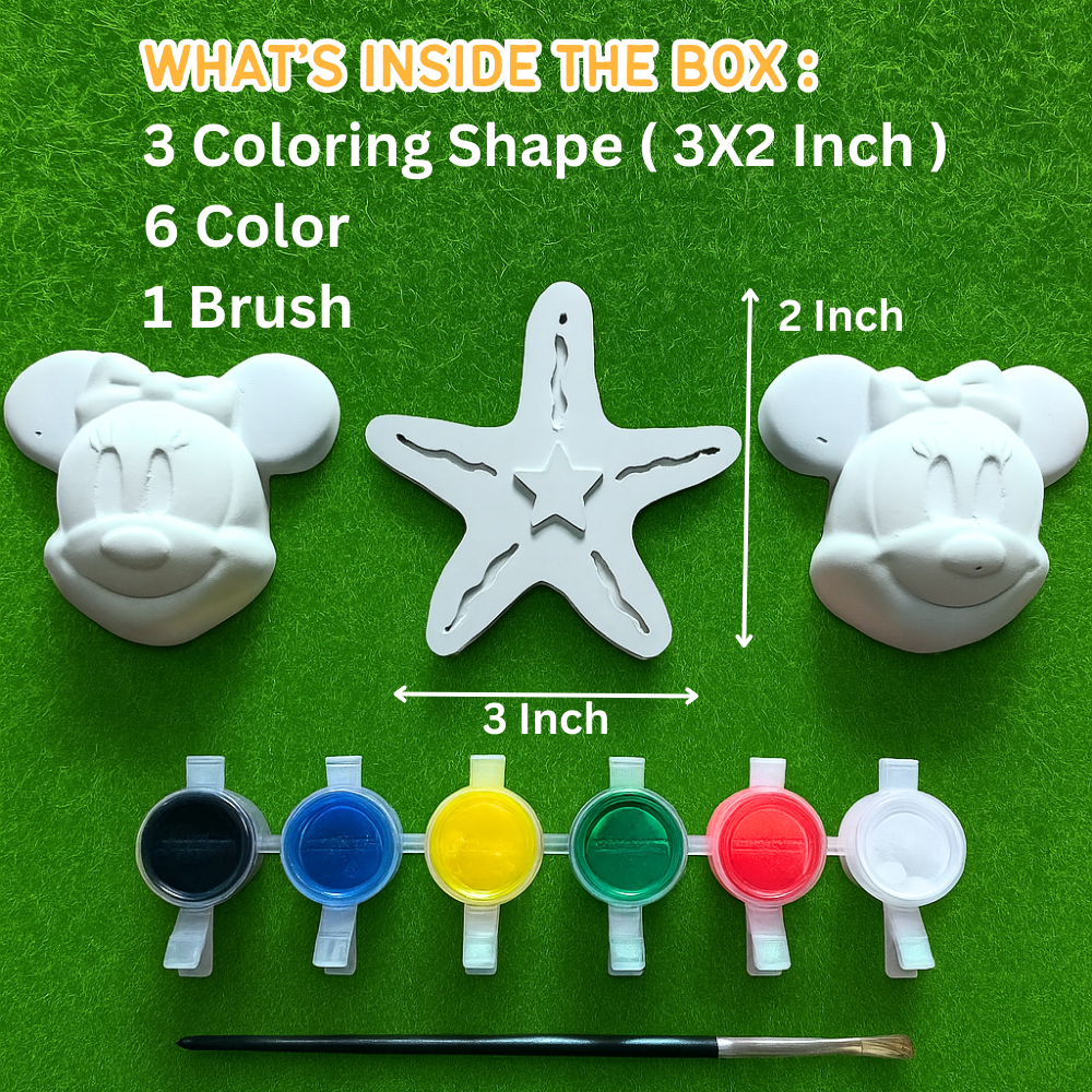 Learn With Fun DIY Coloring Kit For 4 to 10 Years Kids ( Mickey mouse Theme )