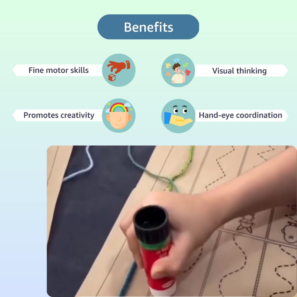 Learn With Fun Pre Writing Thread Activity Worksheet For Kids 2 to 7 Years