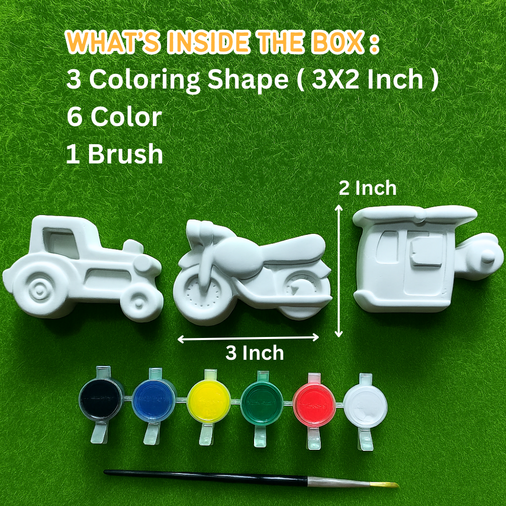 Learn With Fun DIY Coloring Kit For 4 to 10 Years Kids ( Transport Theme )