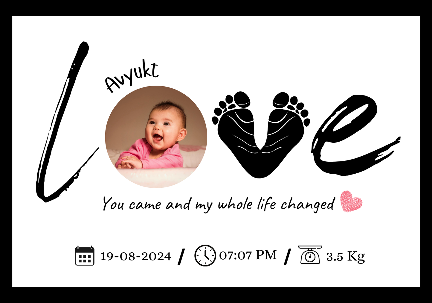 Personalized Baby Birth Frame