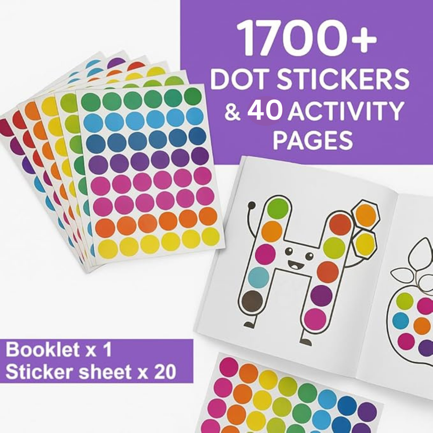 Learn With Fun Dot Stickers Kids Activity Worksheet 2 to 7 year kids