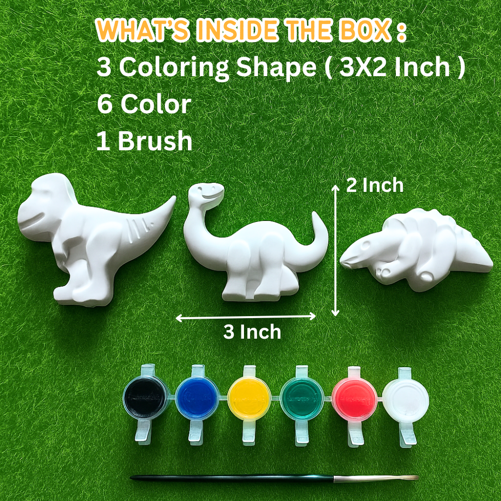 Learn With Fun DIY Coloring Kit For 4 to 10 Years Kids ( Dinosaurs Theme )