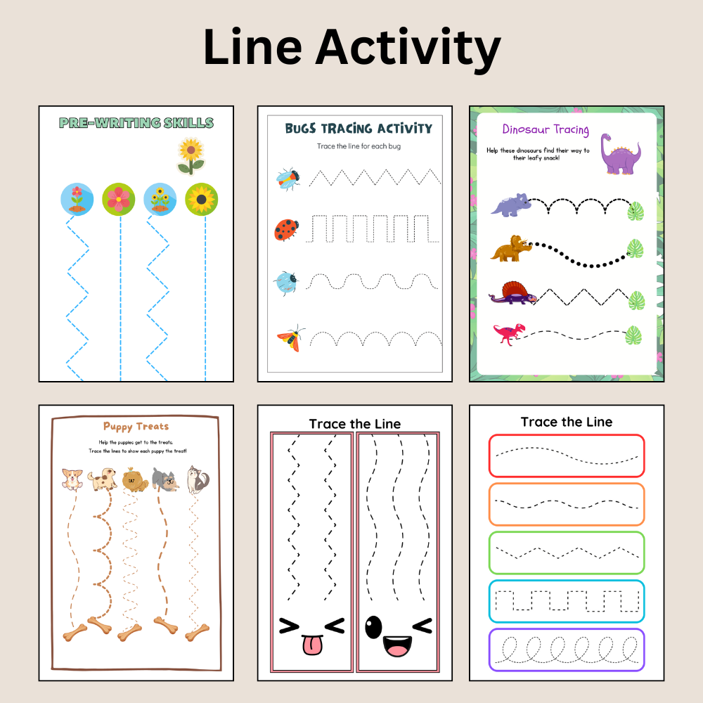 Learn With Fun Pre Writing Thread Activity Worksheet For Kids 2 to 7 Years