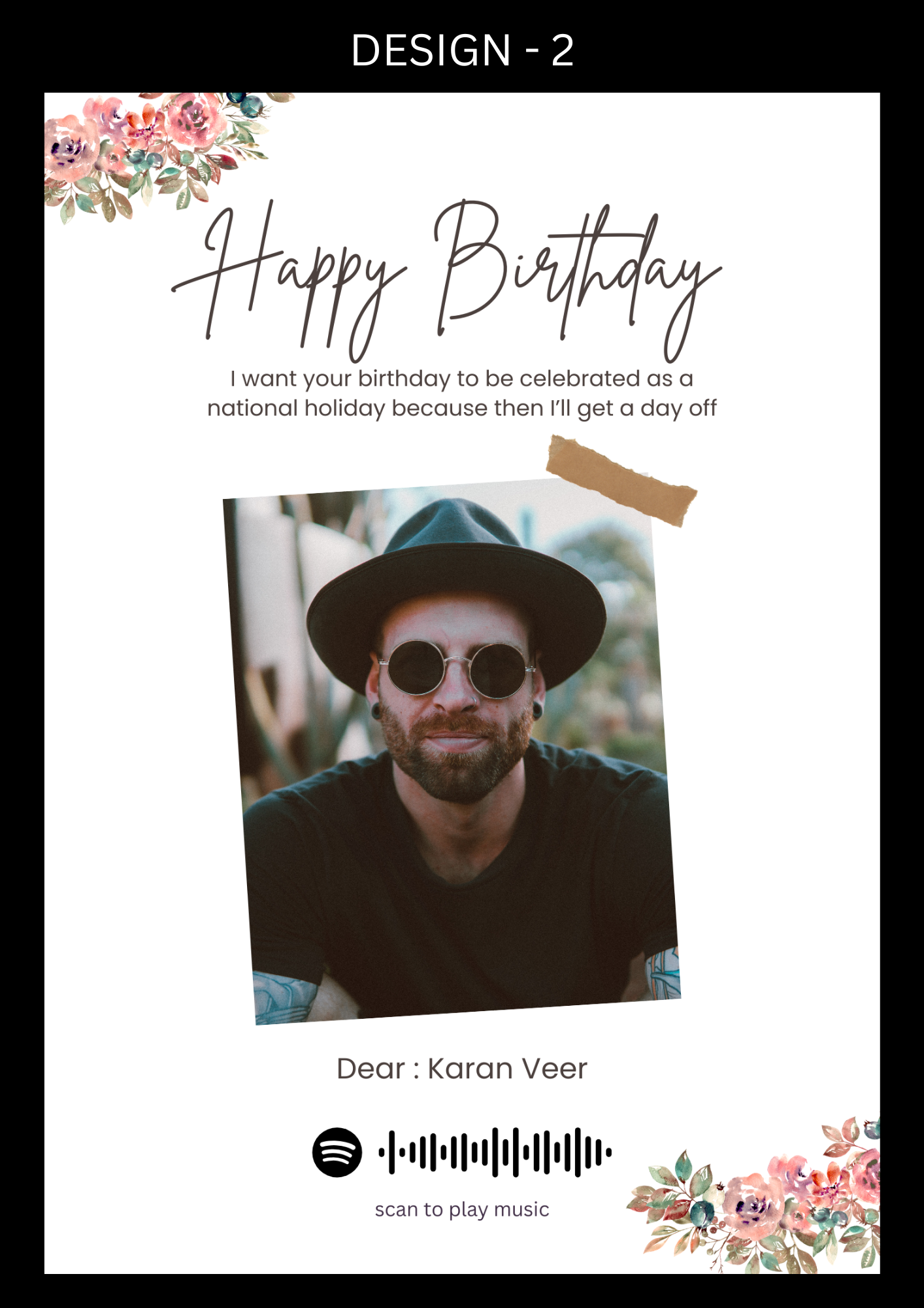Birthday Personalized Photo Music Frame